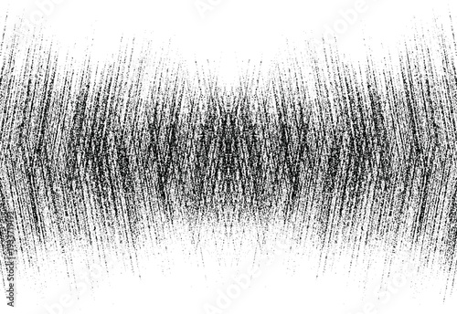 Distorted digital glitch texture: abstract black halftone noise with diagonal cross-hatch stripes.