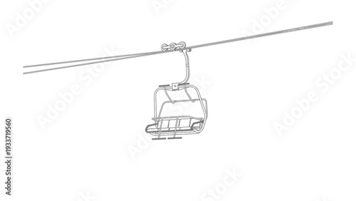 Ski Lift Schematic: A detailed schematic illustration of a ski lift, featuring its essential components: chairs, cables, and supporting structures.