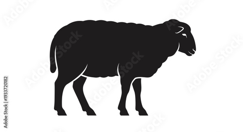 Black Sheep Silhouette Icon Vector Illustration