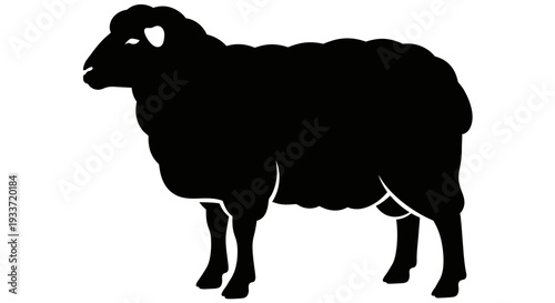 Black Sheep Silhouette Vector Graphic Isolated on White Background