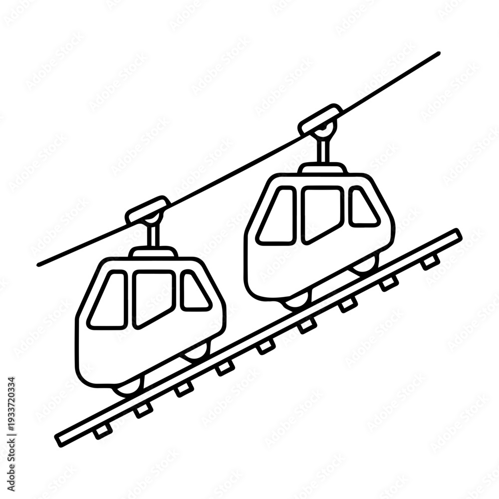 Fototapeta premium Outline vector icon depicting a commercial delivery van, symbolizing efficient transportation and logistics services for goods and packages, ideal for web and app designs