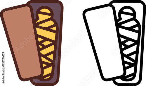 Ancient Egyptian Sarcophagus and Mummy Illustration