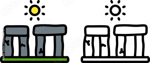Stonehenge Megalithic Monument Sun Vector