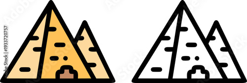 Ancient Giza Pyramids Egypt Landmark Illustration