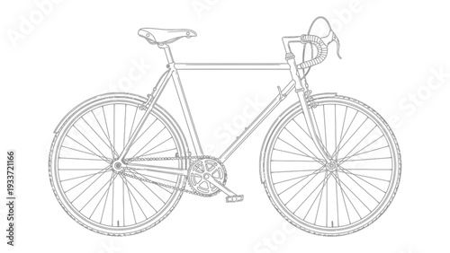 Vintage Bicycle Illustration: A classic vintage bicycle, meticulously outlined, ready to inspire a sense of nostalgia, adventure, and the simple joy of cycling. 