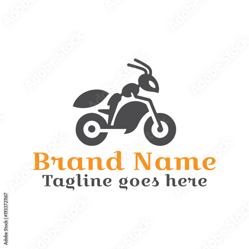 Bike Rider Ant Logo. Vector EPS file. CMYK color mode. Editable color. Easy to download.