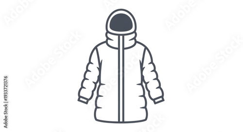 White Winter Jacket with Hood.