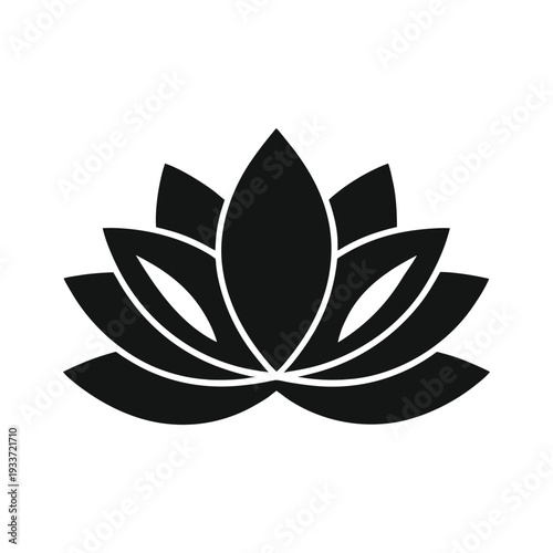 Lotus Icon Outline and Silhouette Vector on White Background, Sacred Flower and Wellness Symbol, Yoga Meditation and Spiritual Lotus Flower Icon for App UI, Web Design, Beauty, Ayurveda, Nature and Mi