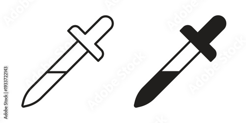 Eye dropper icon on white background. Simple vector illustration for graphic and web design