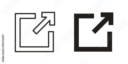 External link icon on white background. Simple vector illustration for graphic and web design