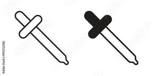 Eye dropper icon on white background. Simple vector illustration for graphic and web design