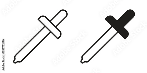 Eye dropper icon on white background. Simple vector illustration for graphic and web design