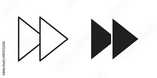 Fast forward icon on white background. Simple vector illustration for graphic and web design