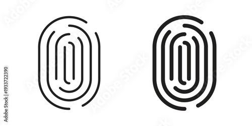 Fingerprint icon on white background. Simple vector illustration for graphic and web design