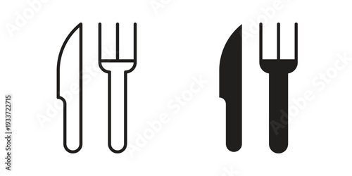 Fork and Knife icon on white background. Simple vector illustration for graphic and web design