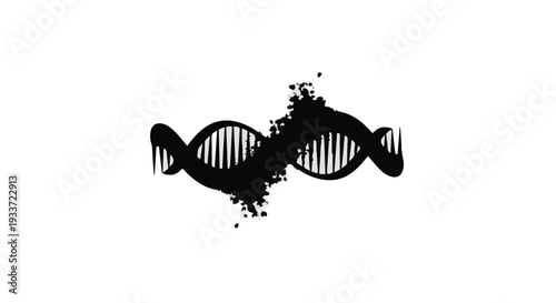 Abstract representation of DNA breaking apart, symbolizing genetic mutation or damage.
