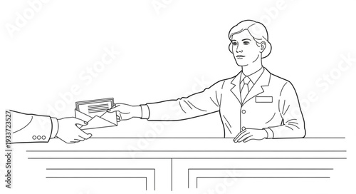 Woman Hands Over Money Counter.