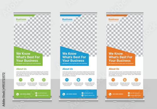 Creative business agency roll up banner design or pull up banner template