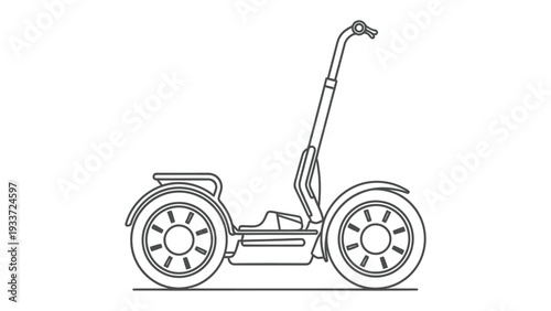 Futuristic Transport: A sleek, detailed illustration of a modern self-balancing scooter, a symbol of personal mobility, offering a unique blend of innovation and urban efficiency.
