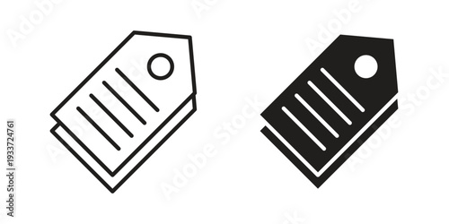 Label icon on white background. Simple vector illustration for graphic and web design
