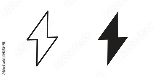 Lightning bolt icon on white background. Simple vector illustration for graphic and web design