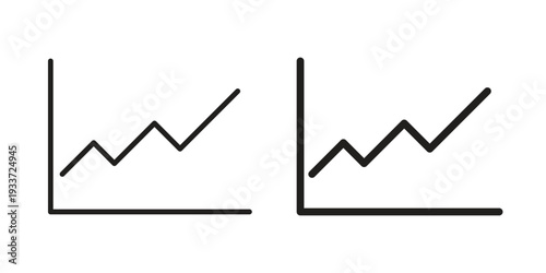 Line chart icon on white background. Simple vector illustration for graphic and web design