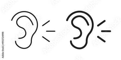 Listening icon on white background. Simple vector illustration for graphic and web design