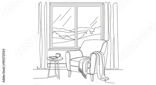 Woman Relaxing on Sofa Near Window.