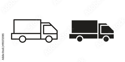 logistics truck icon on white background. Simple vector illustration for graphic and web design
