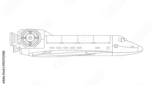 Technological Marvel in the Sky: A sleek, modern spacecraft gracefully soars through the boundless expanse, a testament to human innovation.