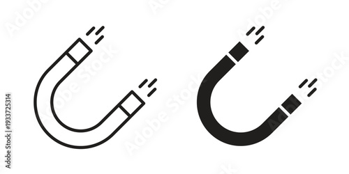 Magnet icon on white background. Simple vector illustration for graphic and web design