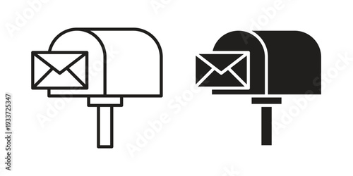 Mailbox icon on white background. Simple vector illustration for graphic and web design