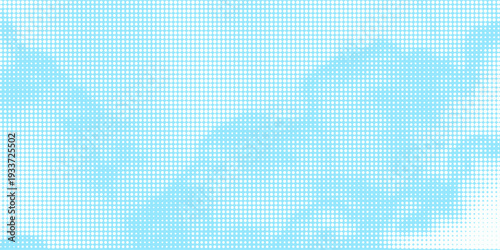 Dotted comic cloud background. White halftone clouds in sky. Pop art heaven wallpaper for banner, brochure, collage, poster, leaflet. Pixelated smoke, smog or fog texture. Vector illustration
