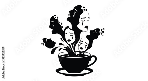 Overflowing cup of emotions, symbolizing mental anguish and distress.