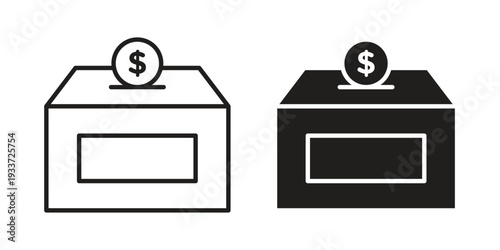 Money donation icon on white background. Simple vector illustration for graphic and web design