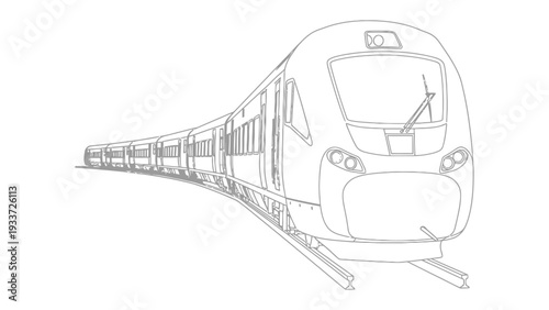 The Speeding Steel Serpent: The sleek lines of a modern train, gliding swiftly along its tracks, symbolize the dynamism and efficiency of modern transport.