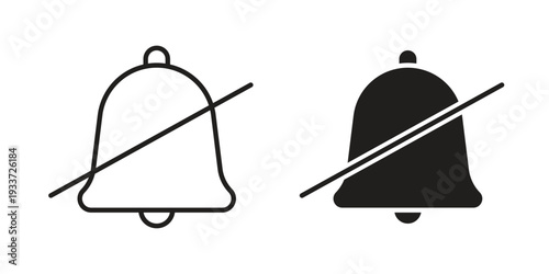Notification off icon on white background. Simple vector illustration for graphic and web design