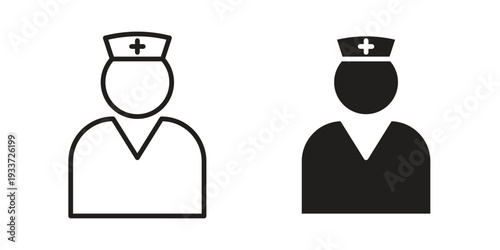 Nurse icon on white background. Simple vector illustration for graphic and web design