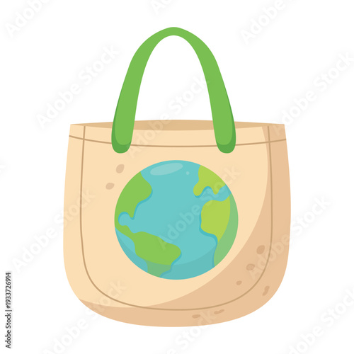 Eco friendly cotton tote bag with earth print