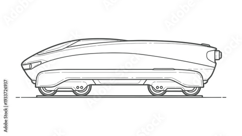 Streamlined marvel of Transport: A sleek, modern train carriage design, showcasing the essence of speed and efficiency in transportation.