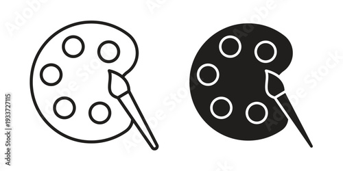 Palette icon on white background. Simple vector illustration for graphic and web design