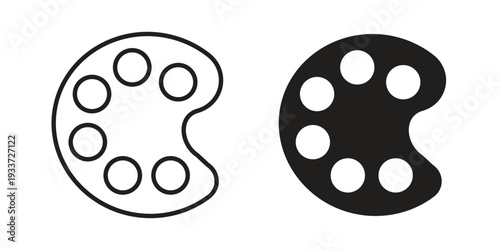 Palette icon on white background. Simple vector illustration for graphic and web design