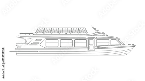 Clean Cruise Vessel: A sleek vessel embodies the essence of modern marine travel, offering a refined and stylish means of navigation across water bodies.