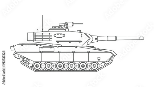 Armored Fighting Vehicle: A detailed illustration of a powerful armored fighting vehicle, designed for combat and showcasing modern military technology.