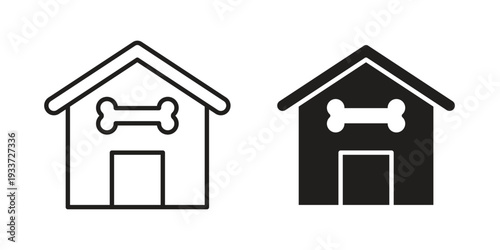 Pet house icon on white background. Simple vector illustration for graphic and web design
