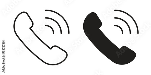 Phone call icon on white background. Simple vector illustration for graphic and web design