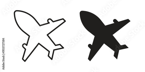 Plane icon on white background. Simple vector illustration for graphic and web design