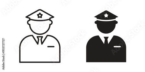 Police icon on white background. Simple vector illustration for graphic and web design