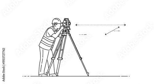 Man Operating Camera on Tripod.