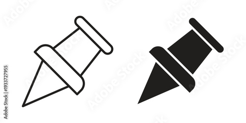 Push pin icon on white background. Simple vector illustration for graphic and web design